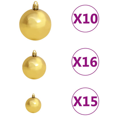 Artificial Pre-Lit Christmas Tree With Ball Set