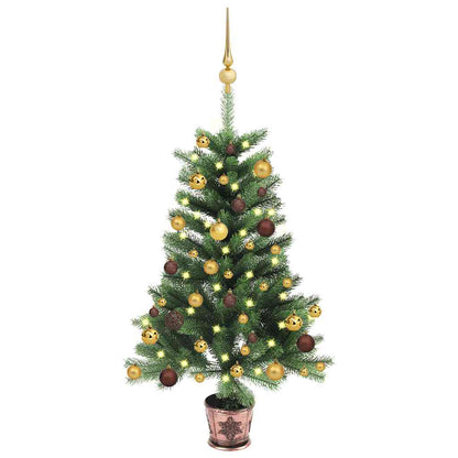 Artificial Pre-Lit Christmas Tree With Ball Set 150 Cm Green