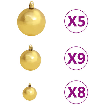 Artificial Pre-Lit Christmas Tree With Ball Set 150 Cm Green