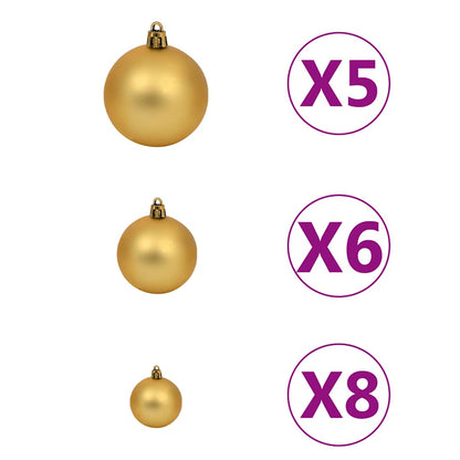 Artificial Pre-Lit Christmas Tree With Ball Set 150 Cm Green