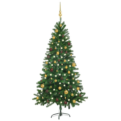 Artificial Pre-Lit Christmas Tree With Ball Set 150 Cm Green