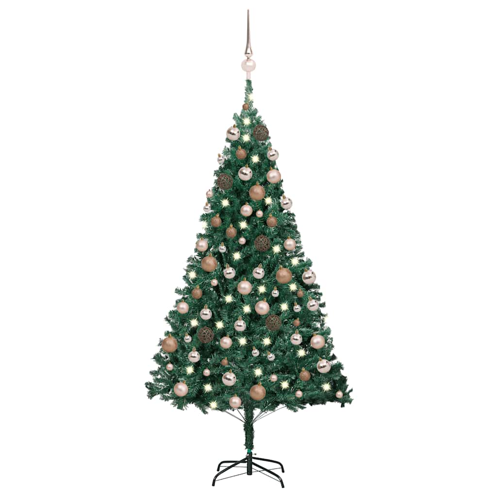 Artificial Pre-Lit Christmas Tree With Ball Set