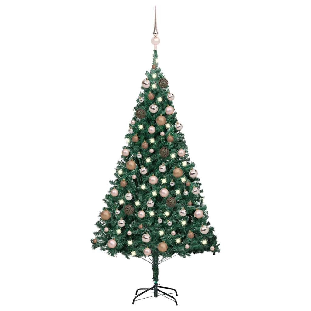 Artificial Pre-Lit Christmas Tree With Ball Set