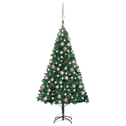 Artificial Pre-Lit Christmas Tree With Ball Set