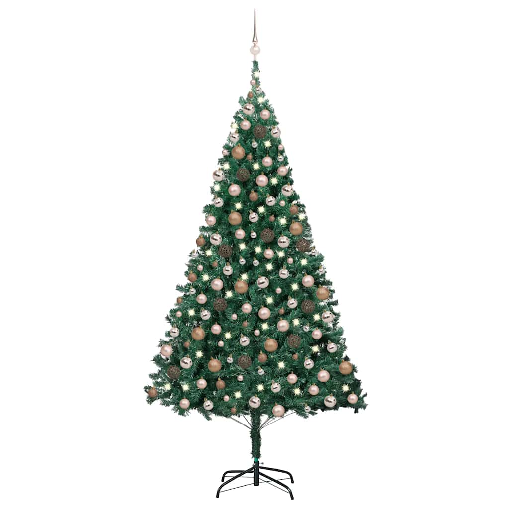 Artificial Pre-Lit Christmas Tree With Ball Set