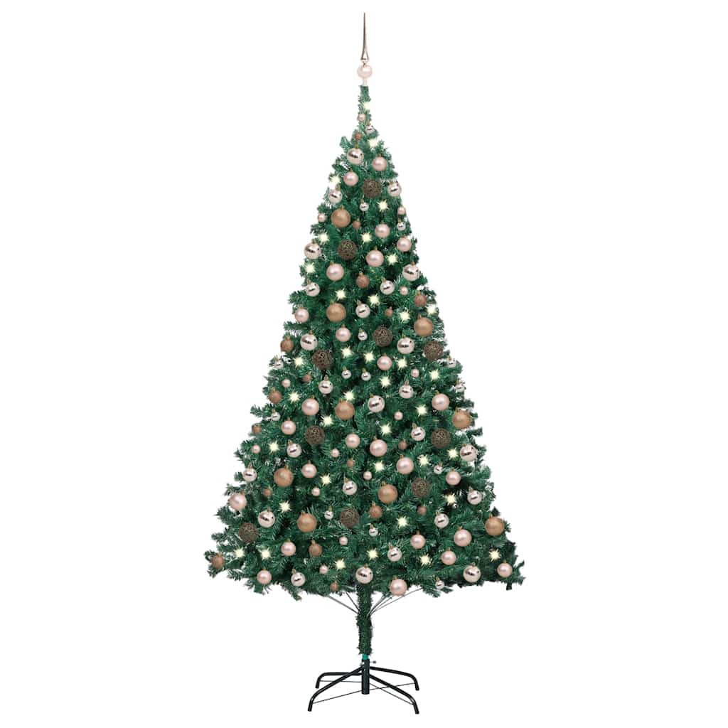 Artificial Pre-Lit Christmas Tree With Ball Set
