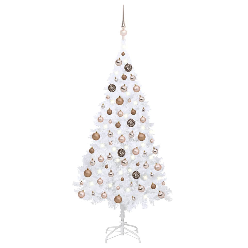 Artificial Pre-Lit Christmas Tree With Ball Set