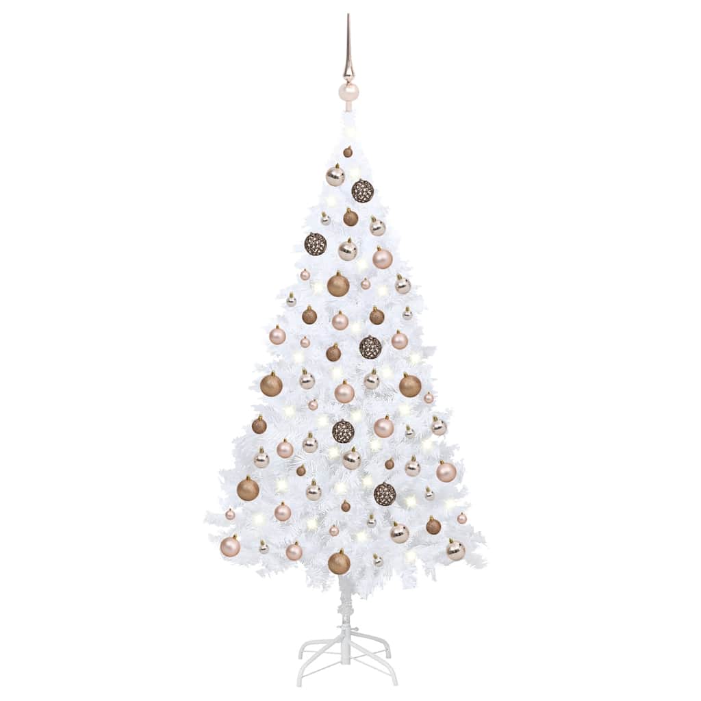Artificial Pre-Lit Christmas Tree With Ball Set