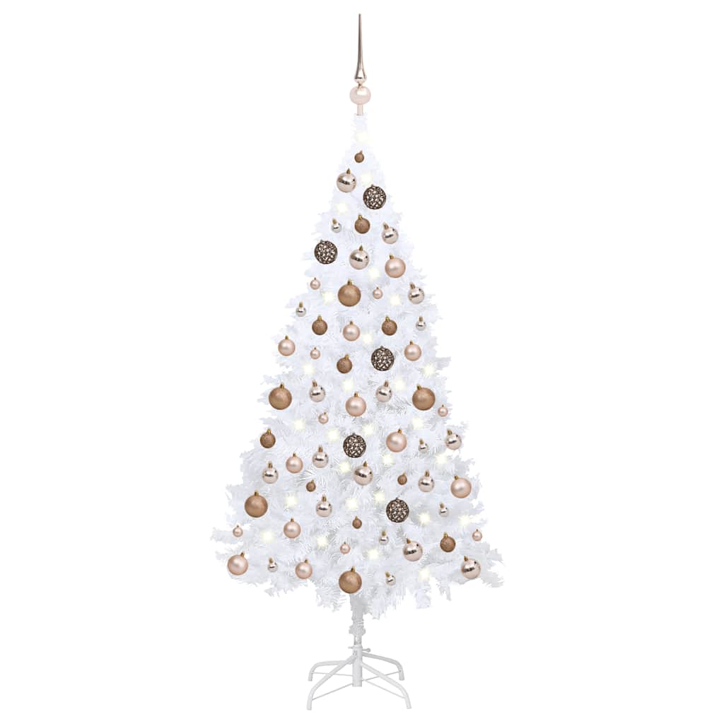 Artificial Pre-Lit Christmas Tree With Ball Set