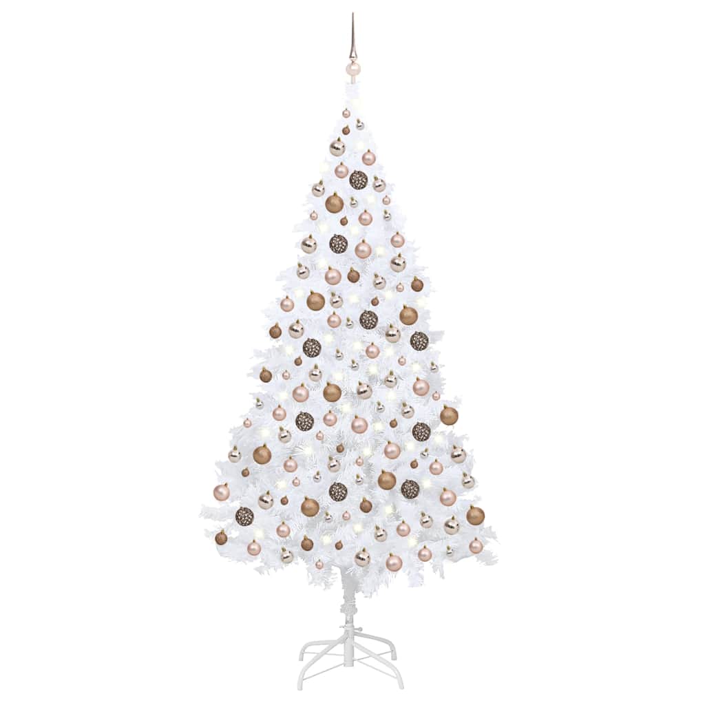 Artificial Pre-Lit Christmas Tree With Ball Set