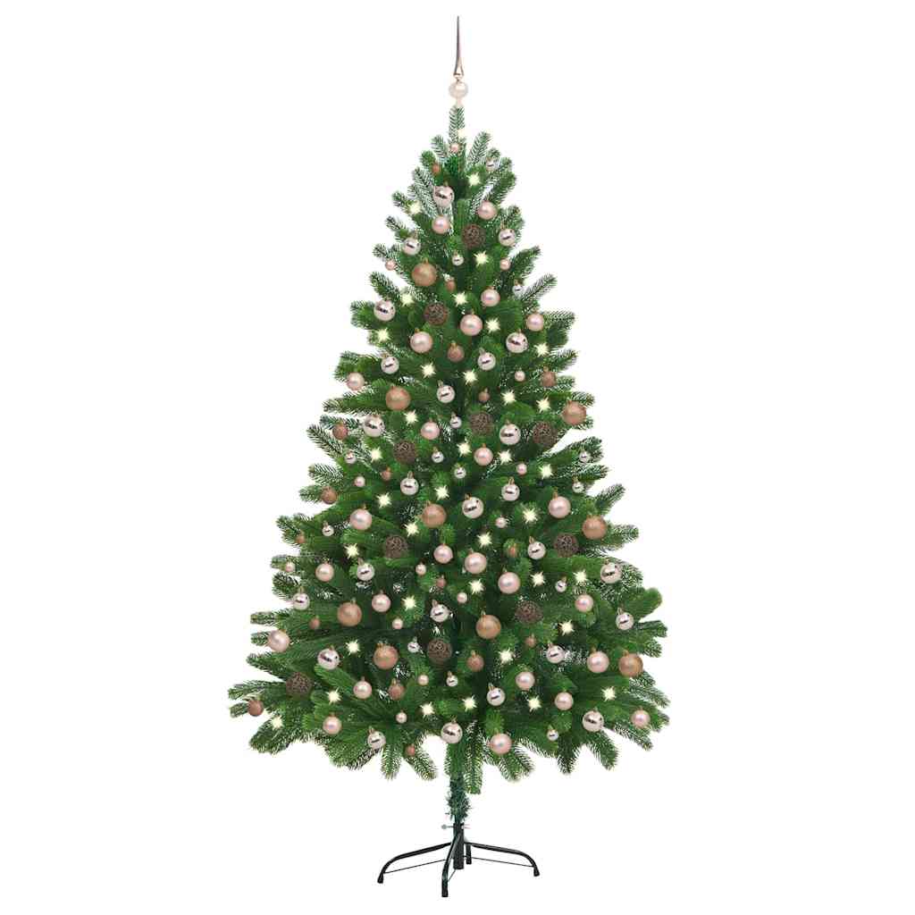 Artificial Pre-Lit Christmas Tree With Ball Set 150 Cm Green