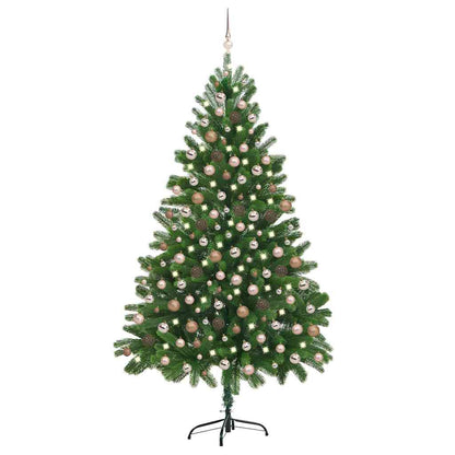 Artificial Pre-Lit Christmas Tree With Ball Set 150 Cm Green