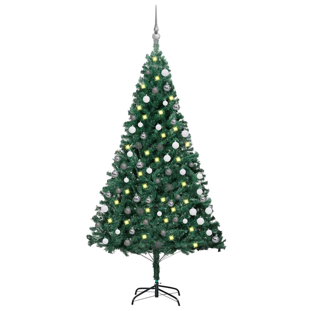 Artificial Pre-Lit Christmas Tree With Ball Set