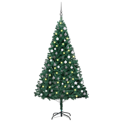 Artificial Pre-Lit Christmas Tree With Ball Set