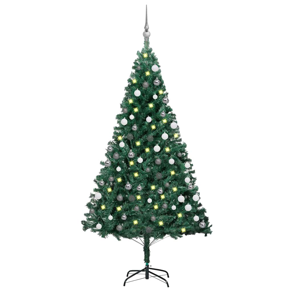 Artificial Pre-Lit Christmas Tree With Ball Set