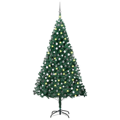 Artificial Pre-Lit Christmas Tree With Ball Set