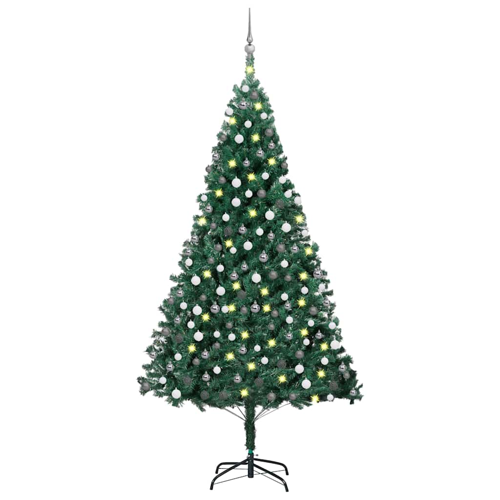Artificial Pre-Lit Christmas Tree With Ball Set