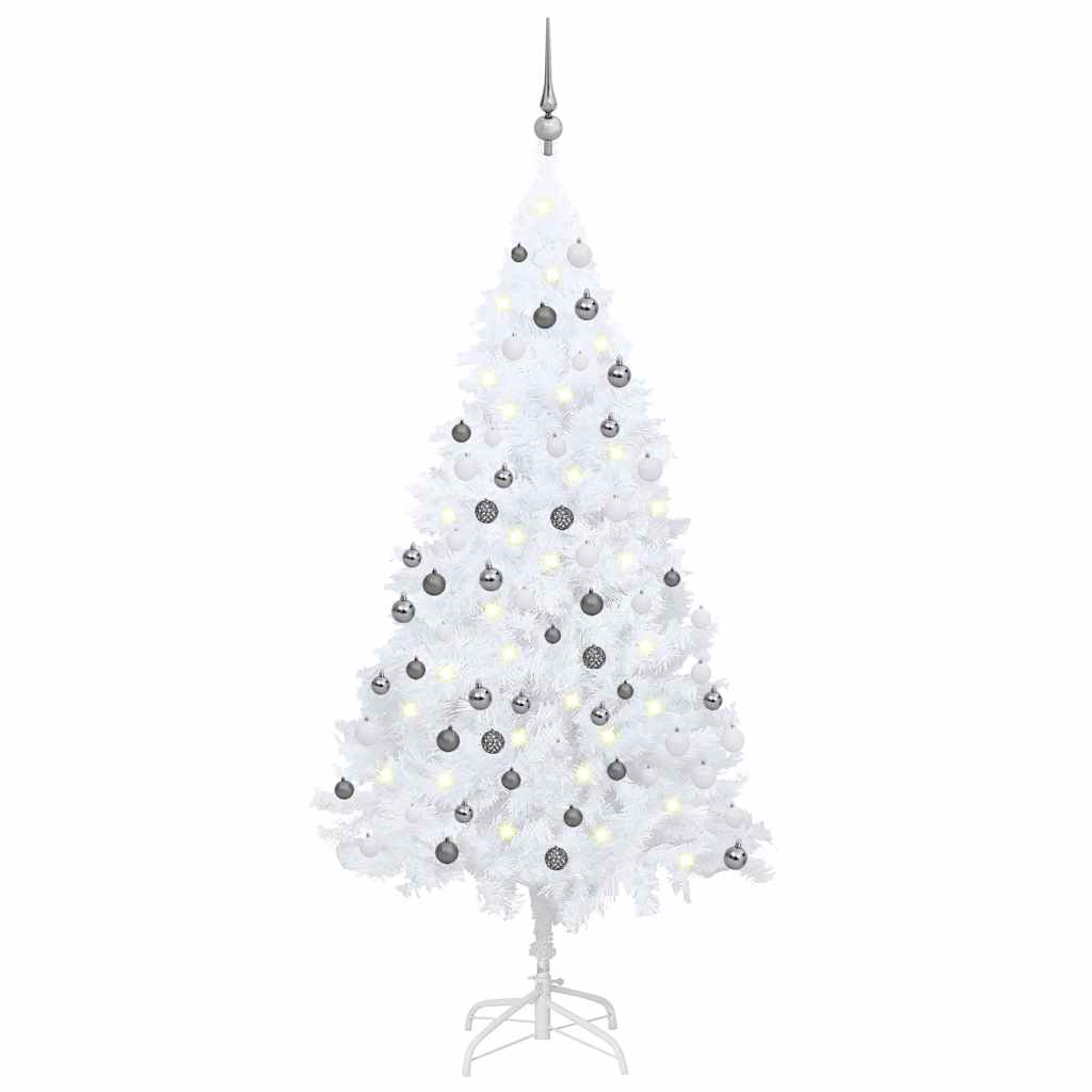 Artificial Pre-Lit Christmas Tree With Ball Set