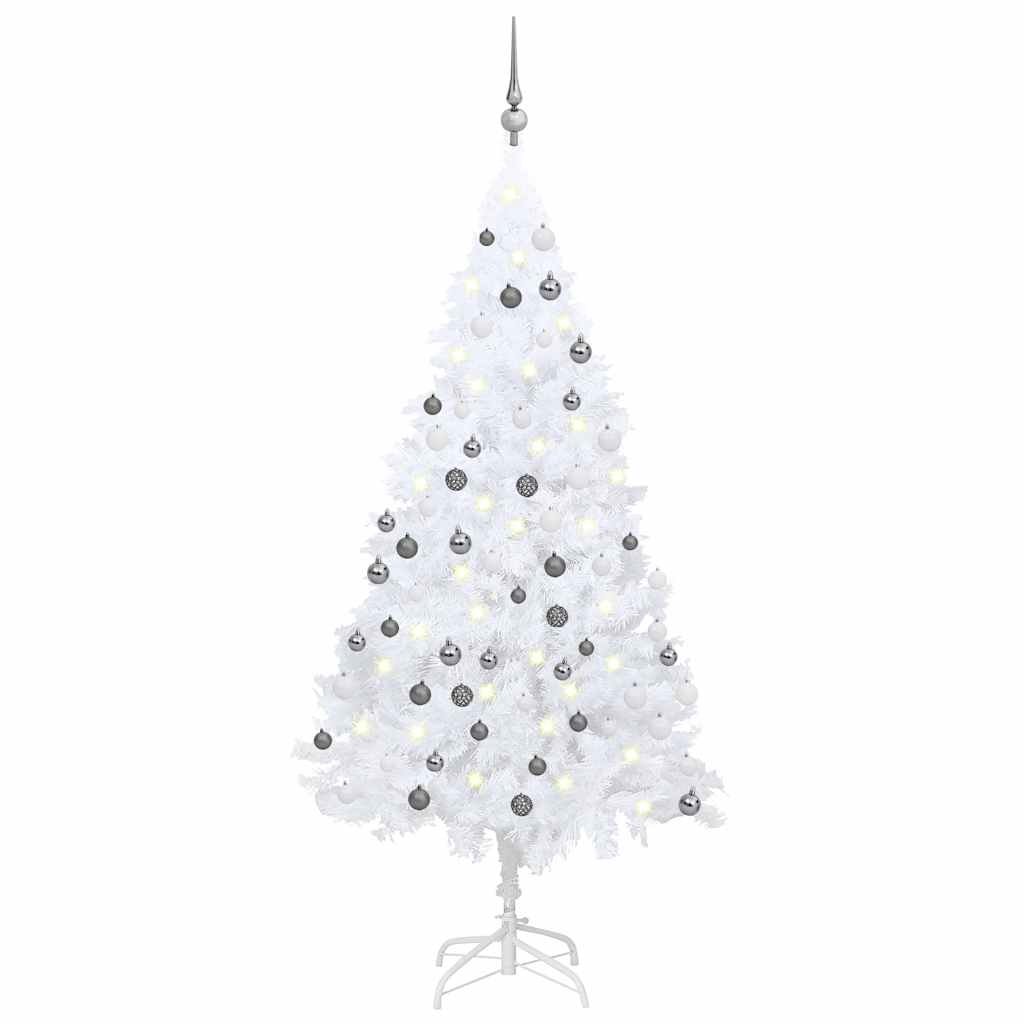 Artificial Pre-Lit Christmas Tree With Ball Set