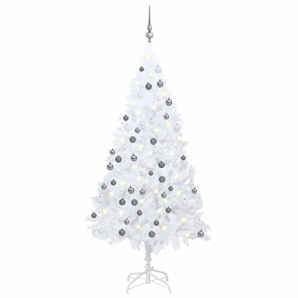 Artificial Pre-Lit Christmas Tree With Ball Set
