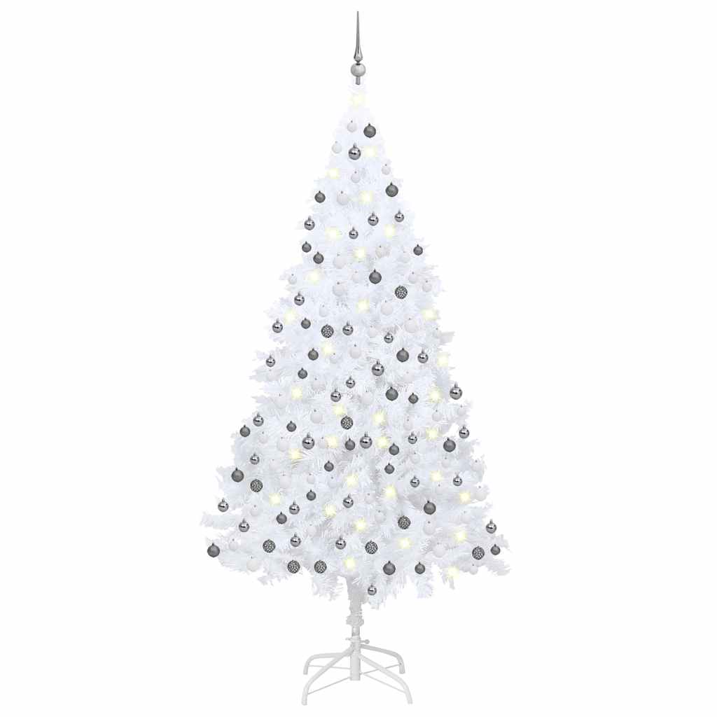 Artificial Pre-Lit Christmas Tree With Ball Set