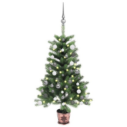 Artificial Pre-Lit Christmas Tree With Ball Set 150 Cm Green