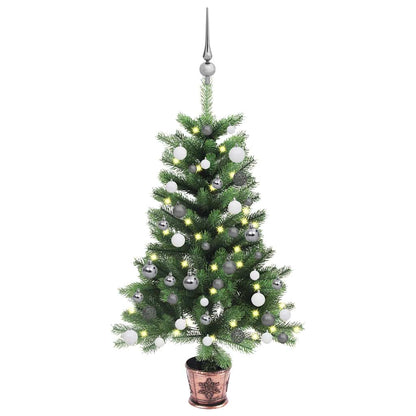 Artificial Pre-Lit Christmas Tree With Ball Set 150 Cm Green