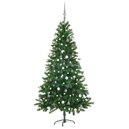 Artificial Pre-Lit Christmas Tree With Ball Set 150 Cm Green