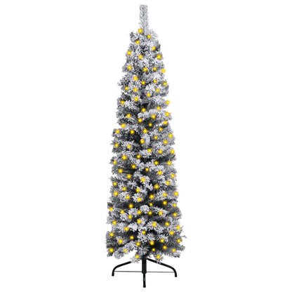 Slim Artificial Pre-Lit Christmas Tree With Ball Set Green
