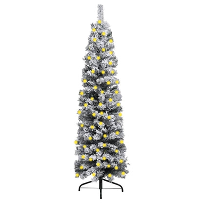 Slim Artificial Pre-Lit Christmas Tree With Ball Set Green