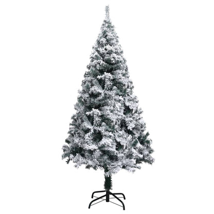 Artificial Pre-Lit Christmas Tree With Flocked Snow Green 180 Cm