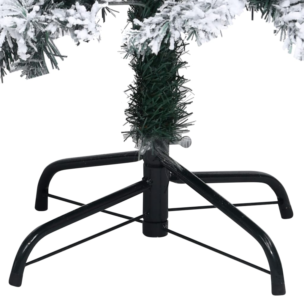 Artificial Pre-Lit Christmas Tree With Flocked Snow Green 180 Cm