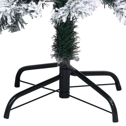 Artificial Pre-Lit Christmas Tree With Flocked Snow Green 180 Cm