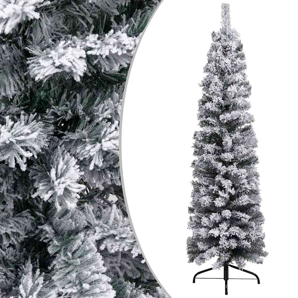 Slim Artificial Pre-Lit Christmas Tree With Ball Set Green