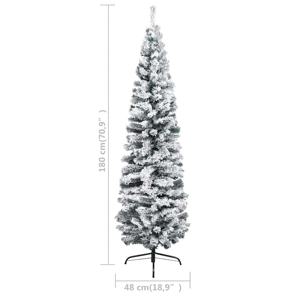 Slim Artificial Pre-Lit Christmas Tree With Ball Set Green