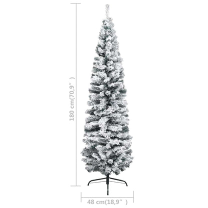Slim Artificial Pre-Lit Christmas Tree With Ball Set Green