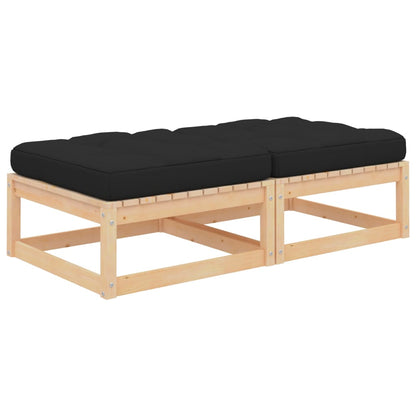 3 Piece Garden Lounge Set With Cushions Solid Pinewood