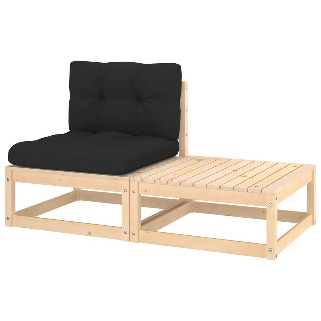 3 Piece Garden Lounge Set With Cushions Solid Pinewood