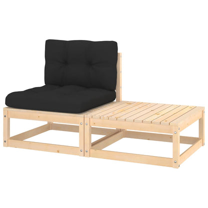 3 Piece Garden Lounge Set With Cushions Solid Pinewood