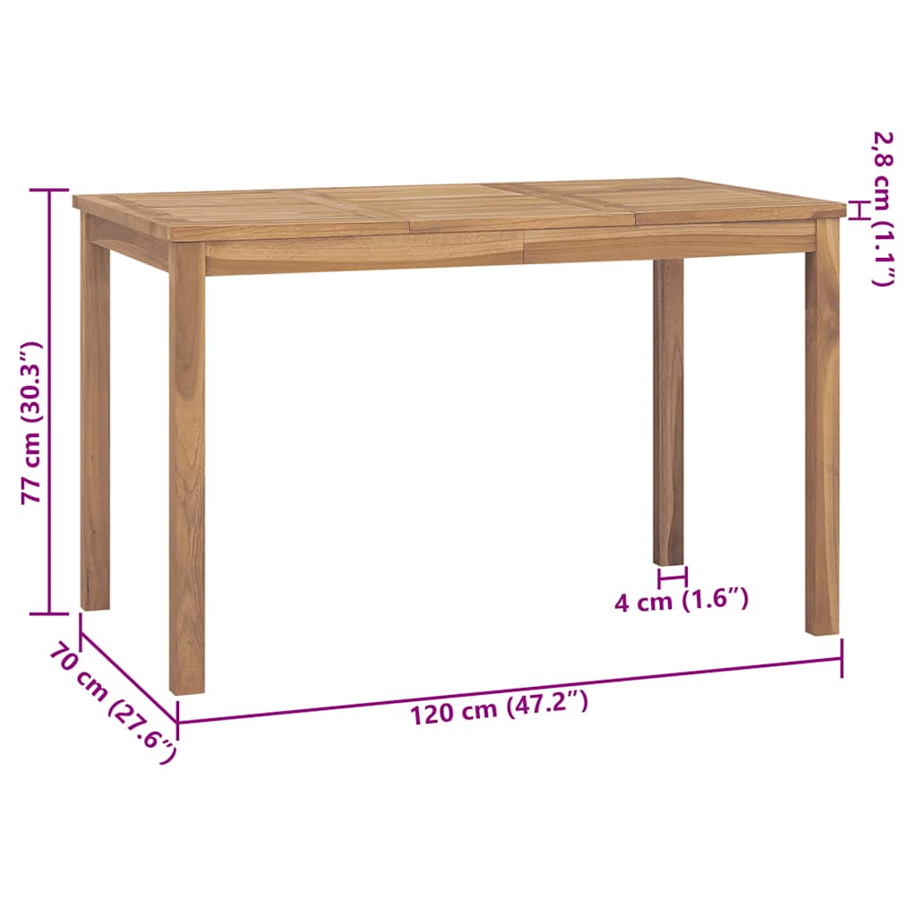 Garden Dining Table Solid Teak Wood
