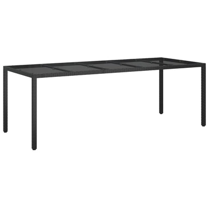 Garden Table 250X100X75 Cm Tempered Glass And Poly Rattan