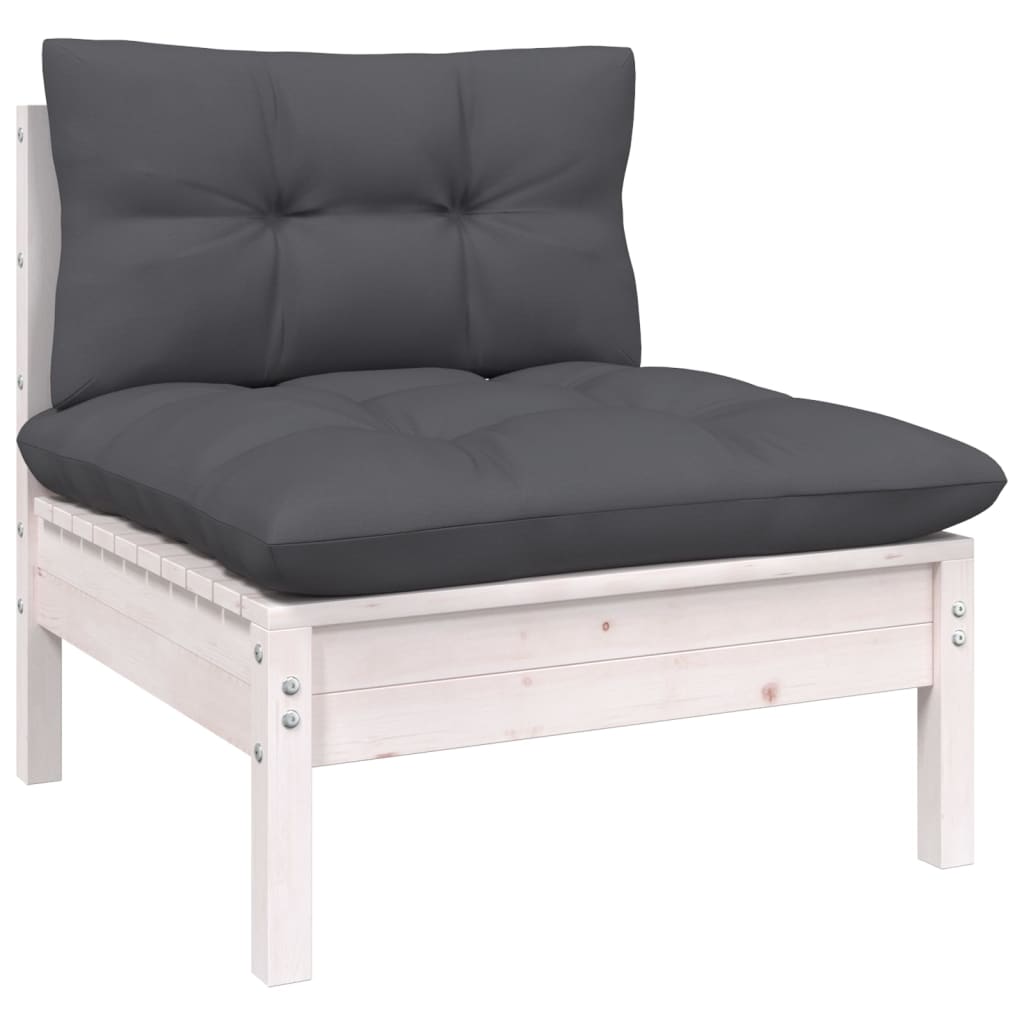3 Piece Garden Lounge Set With Cream Cushions Solid Pinewood