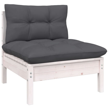 3 Piece Garden Lounge Set With Cream Cushions Solid Pinewood