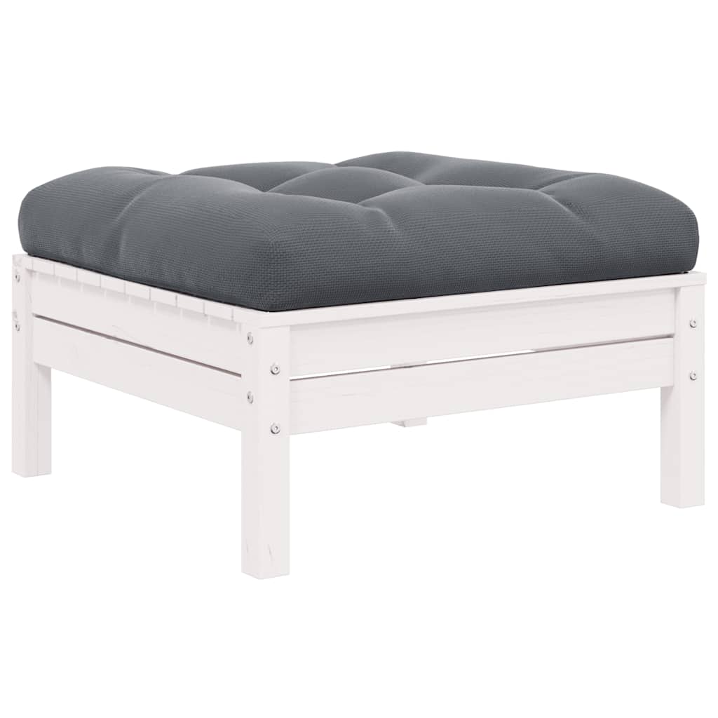 3 Piece Garden Lounge Set With Cream Cushions Solid Pinewood