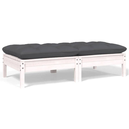 3 Piece Garden Lounge Set With Cream Cushions Solid Pinewood