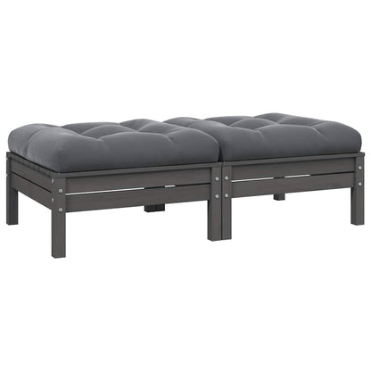 3 Piece Garden Lounge Set With Cream Cushions Solid Pinewood