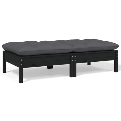 3 Piece Garden Lounge Set With Cream Cushions Solid Pinewood
