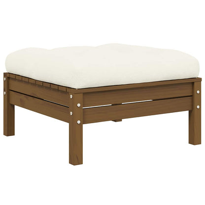 3 Piece Garden Lounge Set With Cream Cushions Solid Pinewood