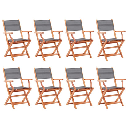 Folding Garden Chairs 4 Pcs Solid Eucalyptus Wood And Textilene