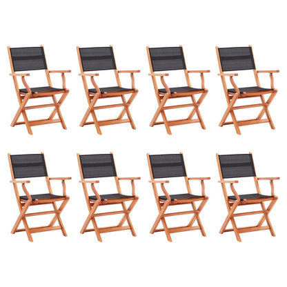 Folding Garden Chairs 4 Pcs Solid Eucalyptus Wood And Textilene